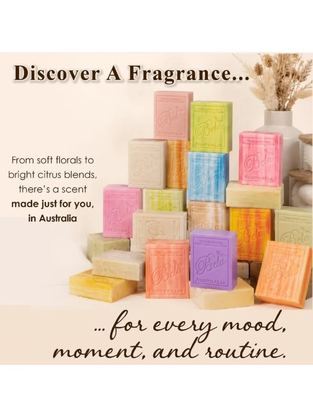 Rose Soap Bars Pack of 12 - French Triple Milled, Organic Shea Butter, Hand